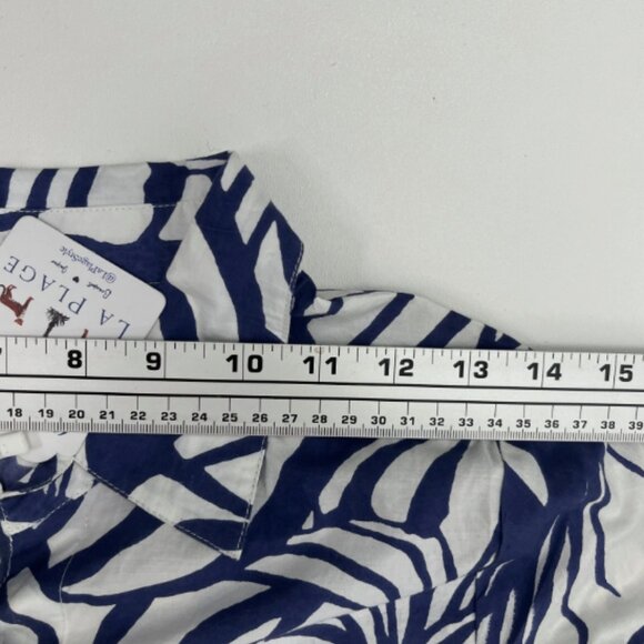 La Plage NWT Womens S Blue Leaf Maxi Shirt Dress - Picture 10 of 15